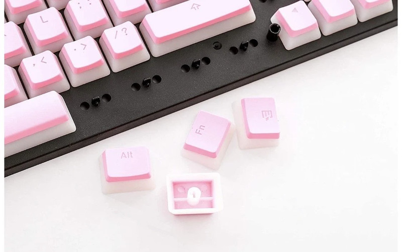 104 Key PBT Cherry MX Keycaps - Pink Pudding - أكسسوار لوحة مفاتيح
